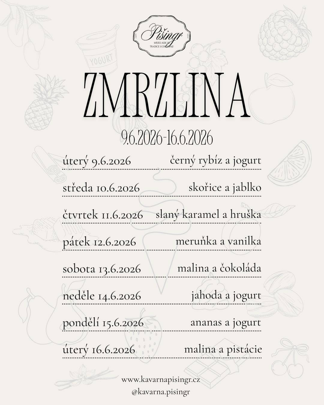 Týdenní příchutě zmrzliny